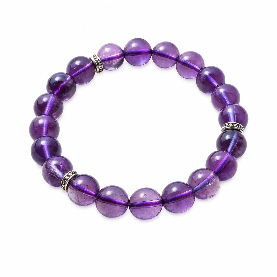 8mm Natural Amethyst Bracelet - amethyst calming aesthetic bracelet main image