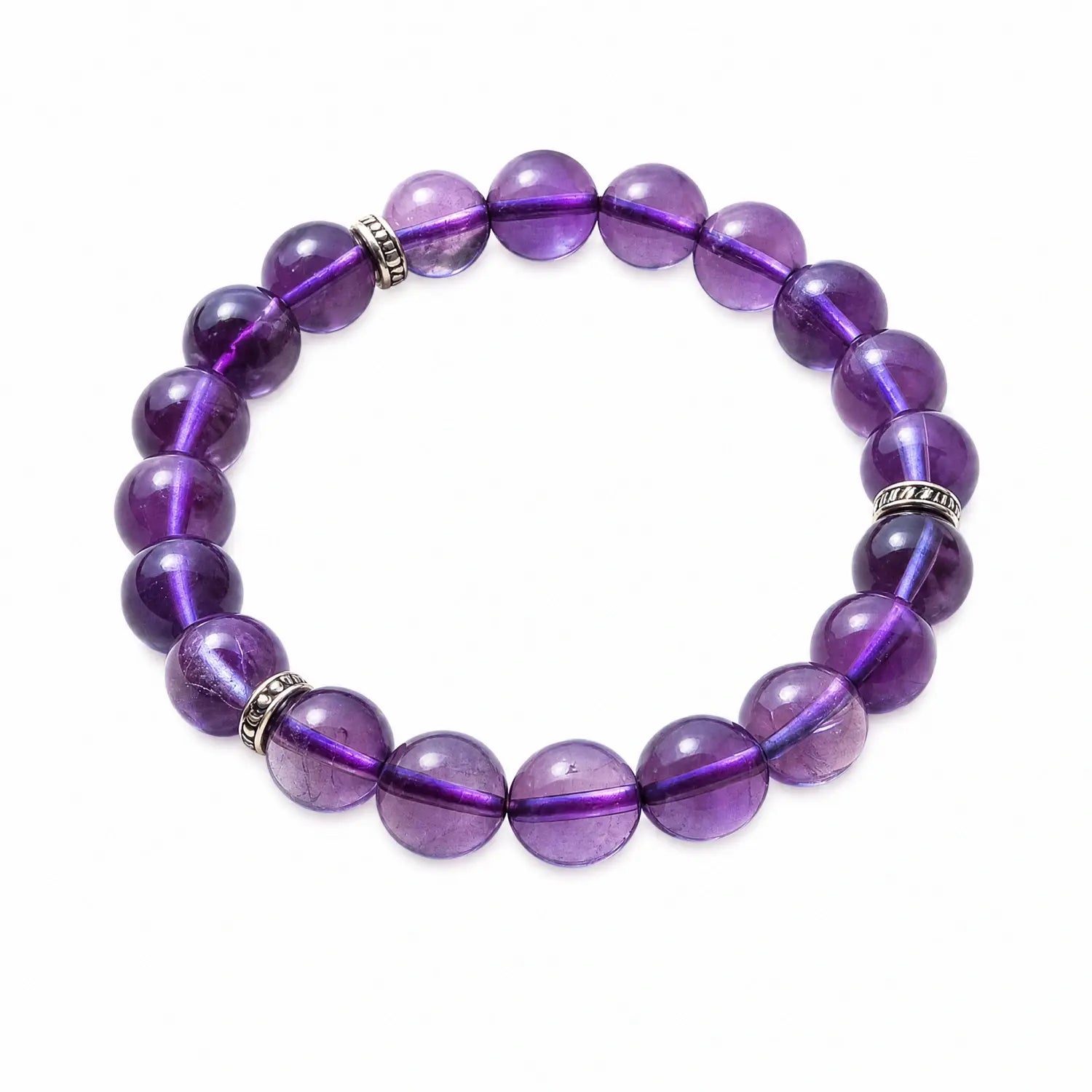 8mm Natural Amethyst Bracelet - amethyst calming aesthetic bracelet main image