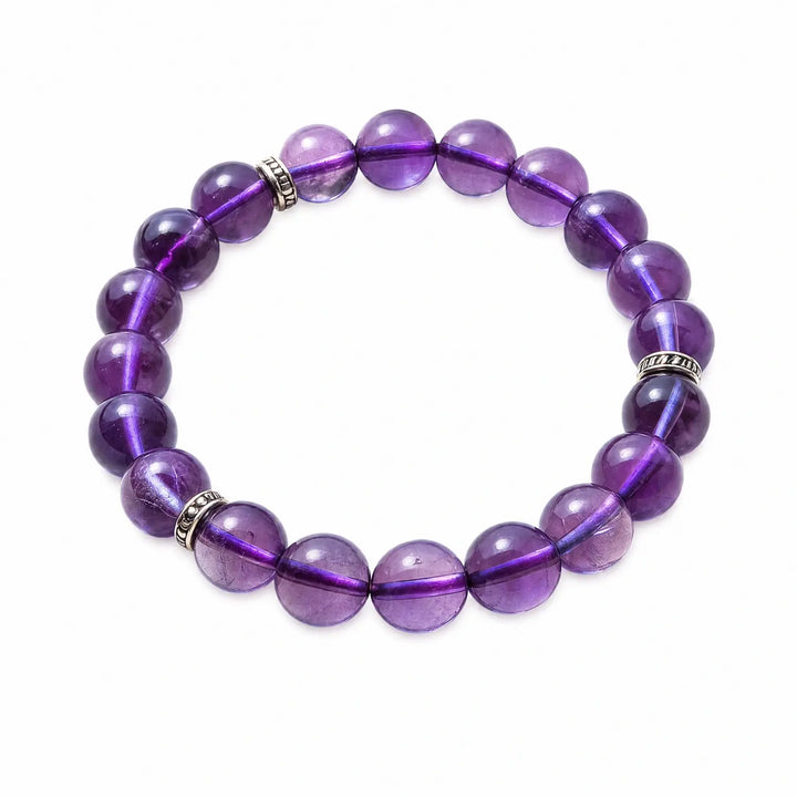 8mm Natural Amethyst Bracelet - amethyst calming aesthetic bracelet main image
