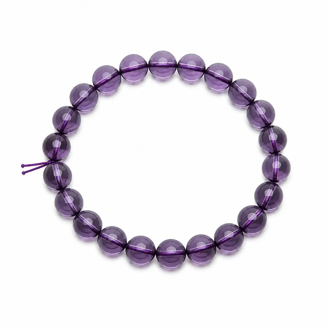 8mm Natural Amethyst Bracelet - amethyst calming aesthetic bracelet main image