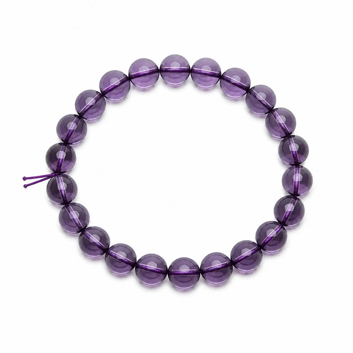 8mm Natural Amethyst Bracelet - amethyst calming aesthetic bracelet main image