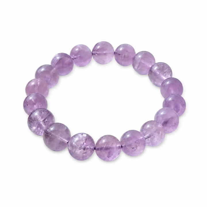 12mm Lavender Amethyst & Amethyst Bracelet - 01 lavender amethyst calming aesthetic bracelet main image