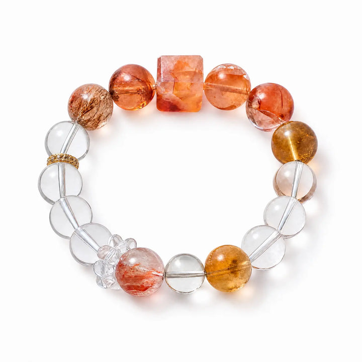 Clear Quartz & Citrine Bracelet - 01 mixed crystal multi stone style bracelet main image