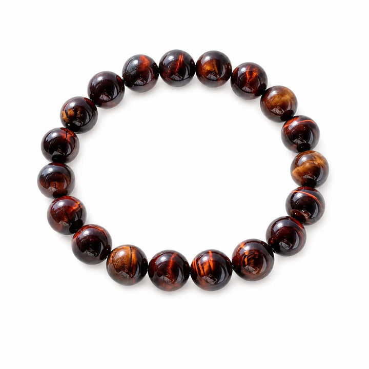 10mm Natural Tiger Eye Bracelet - red tiger eye confidence style bracelet main image
