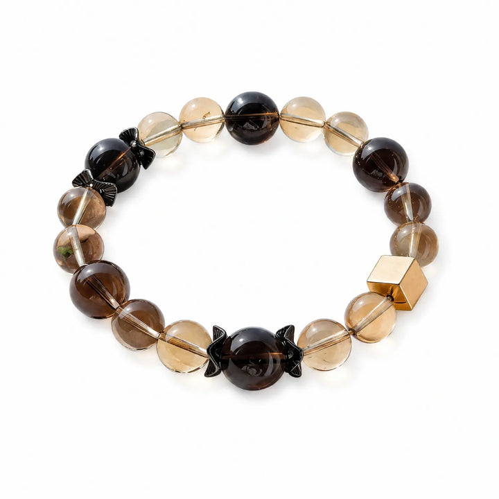 10mm Smoky Quartz & Citrine Bracelet - 01 smoky quartz earthy style bracelet main image