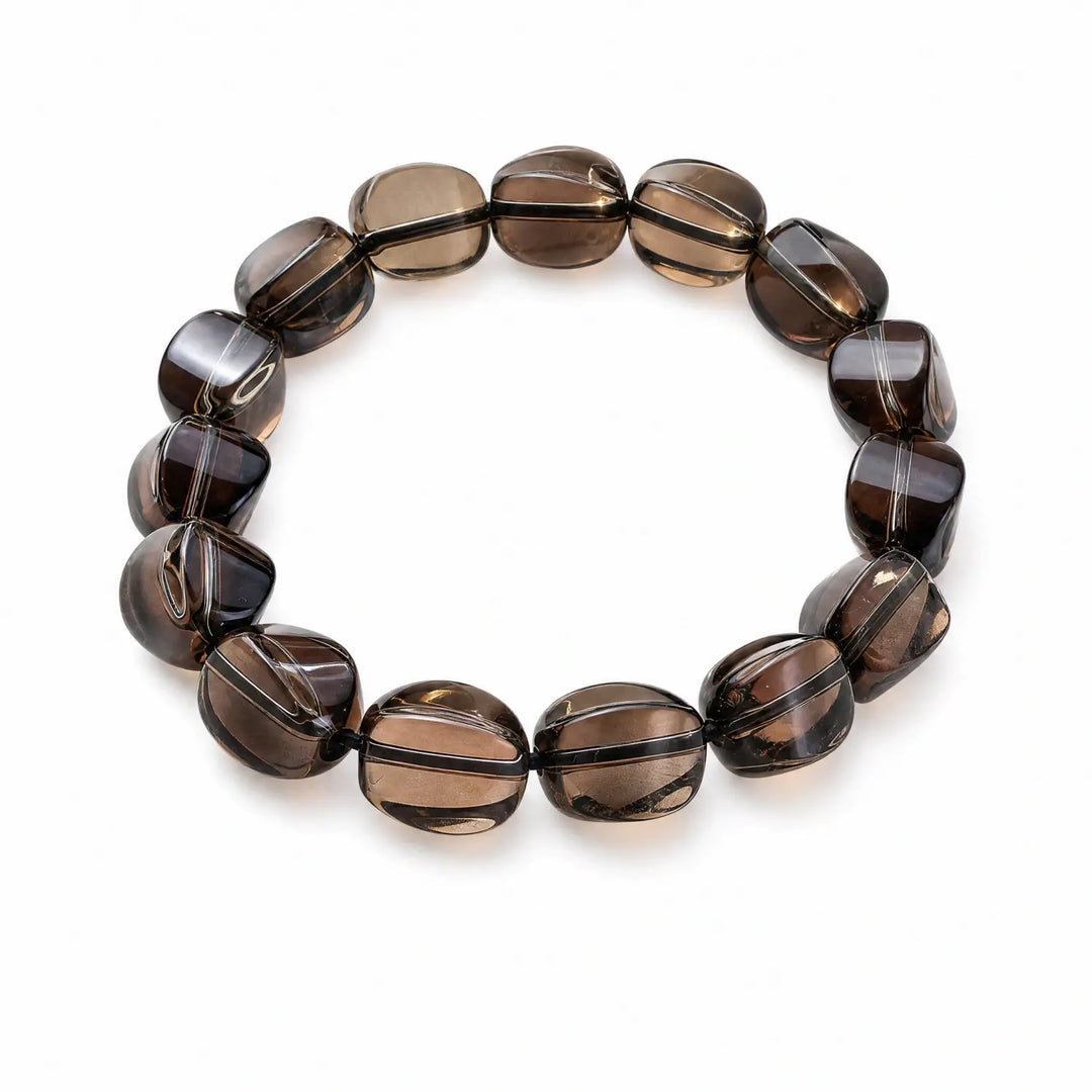 9mm Natural Smoky Quartz Bracelet - smoky quartz earthy style bracelet main image