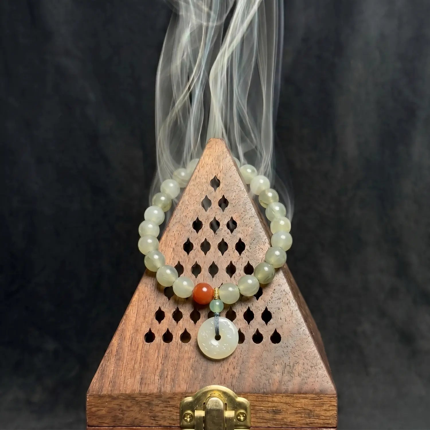 8mm Jade Bracelet - 02 jade cleansing ritual smudge hover image