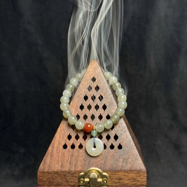 8mm Jade Bracelet - 02 jade cleansing ritual smudge hover image