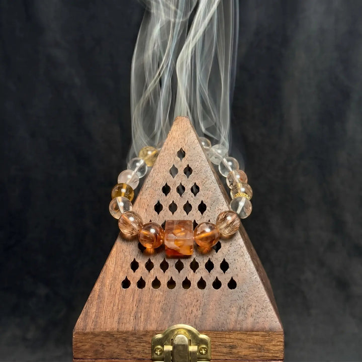Clear Quartz & Citrine Bracelet - 02 mixed crystal cleansing ritual smudge hover image