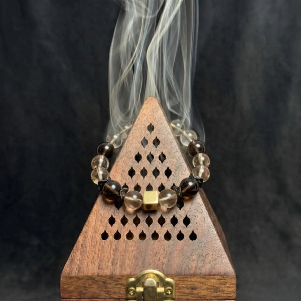 10mm Smoky Quartz & Citrine Bracelet - 02 smoky quartz cleansing ritual smudge hover image