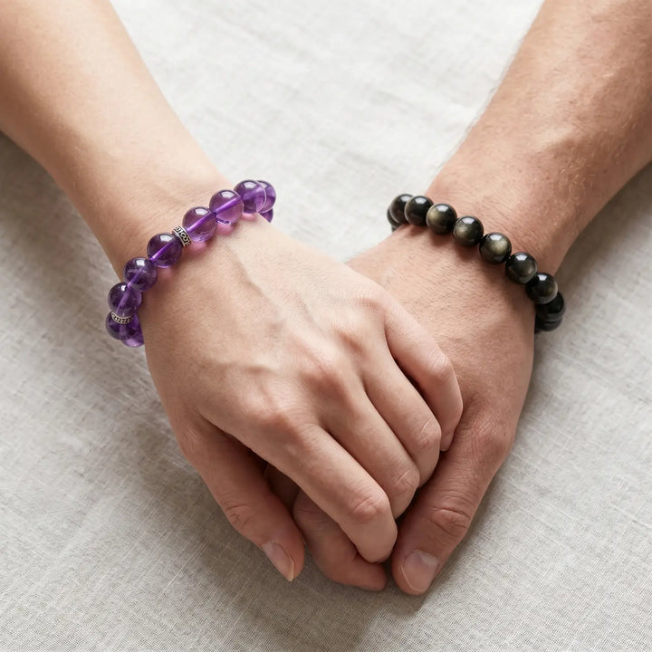 8mm Natural Amethyst Bracelet - amethyst spiritual connection couples gift