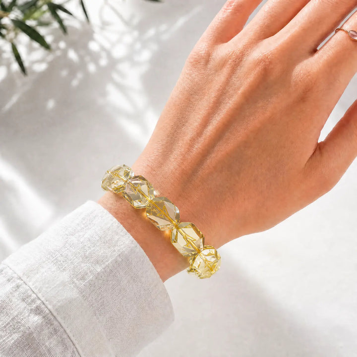 12mm Citrine Bracelet - 04 citrine crystal lifestyle wearing style