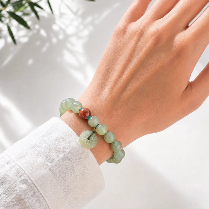 8mm Jade Bracelet - 04 jade crystal lifestyle wearing style