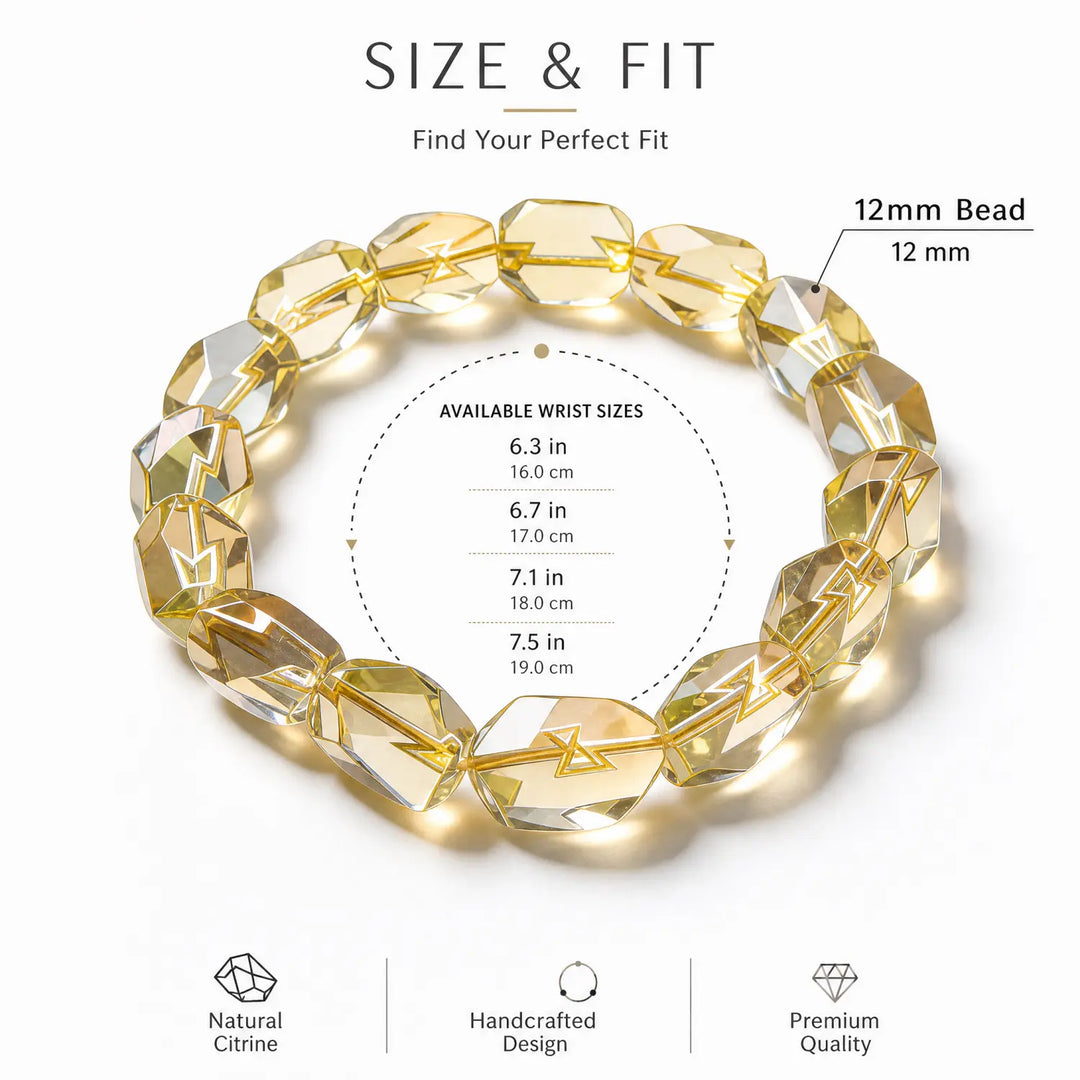 12mm Citrine Bracelet - 05 citrine bracelet size chart wrist guide