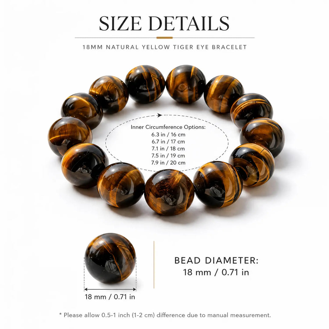 Tiger Eye Bracelet - 05 tiger eye bracelet size chart wrist guide