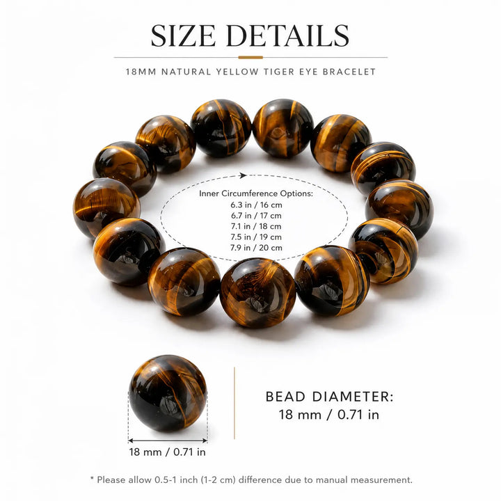 Tiger Eye Bracelet - 05 tiger eye bracelet size chart wrist guide