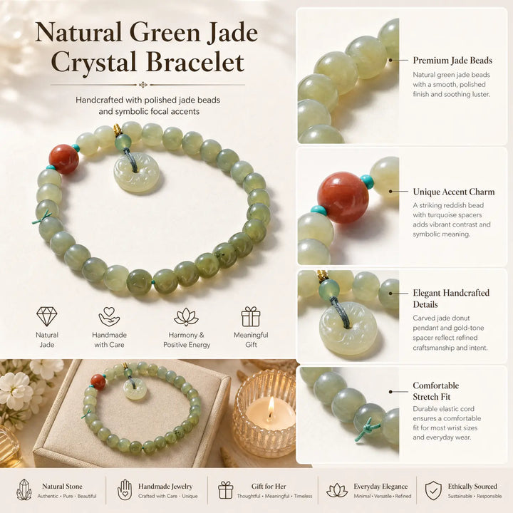 8mm Jade Bracelet - 06 jade jewelry gift ready box details