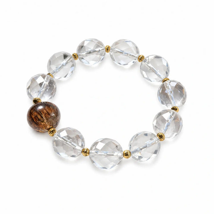 14mm Amethyst Clear Quartz and Super Seven bracelet by QZENI