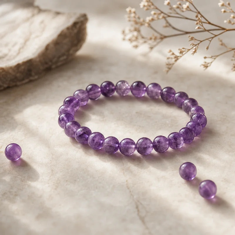 Amethyst crystal bracelet beads