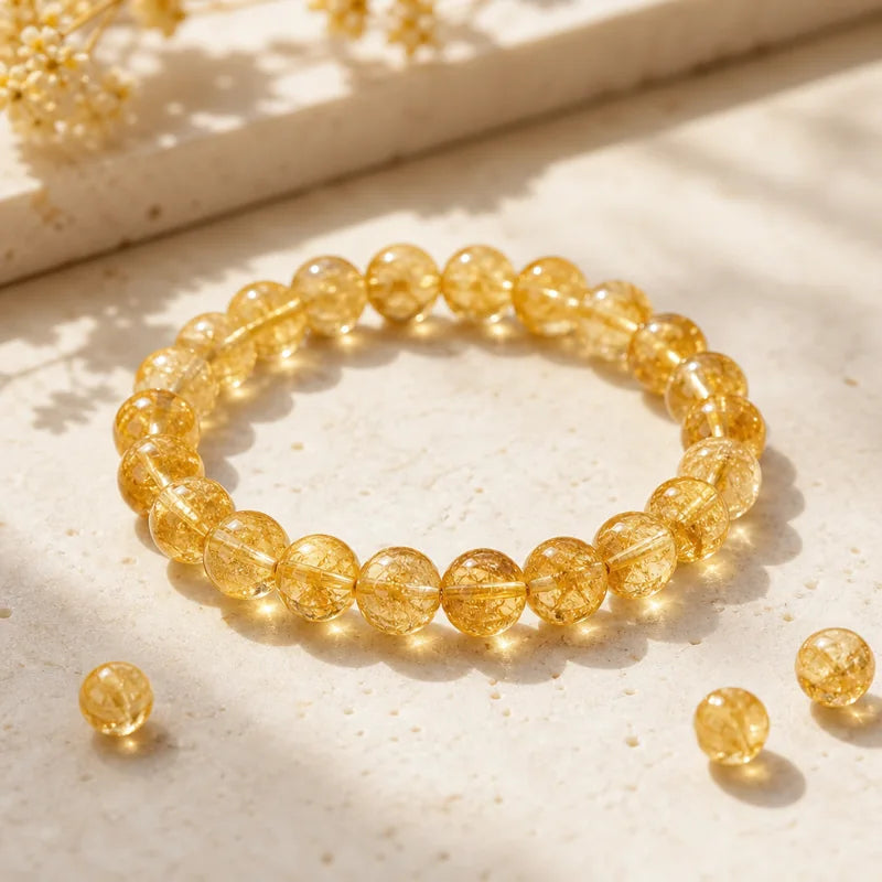 Citrine crystal bracelet beads