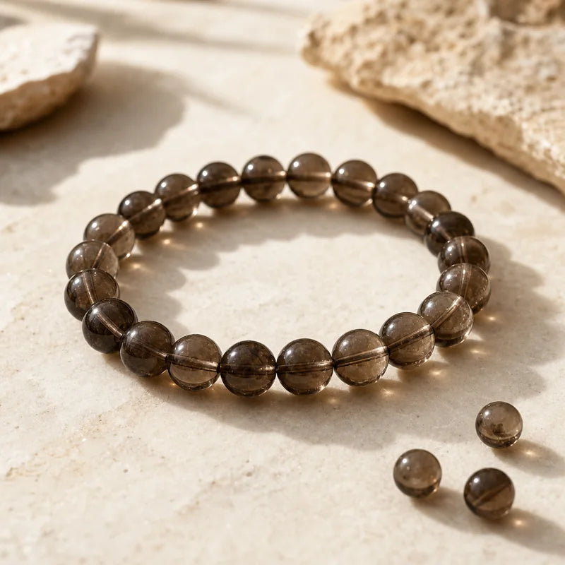 Smoky Quartz crystal bracelet beads