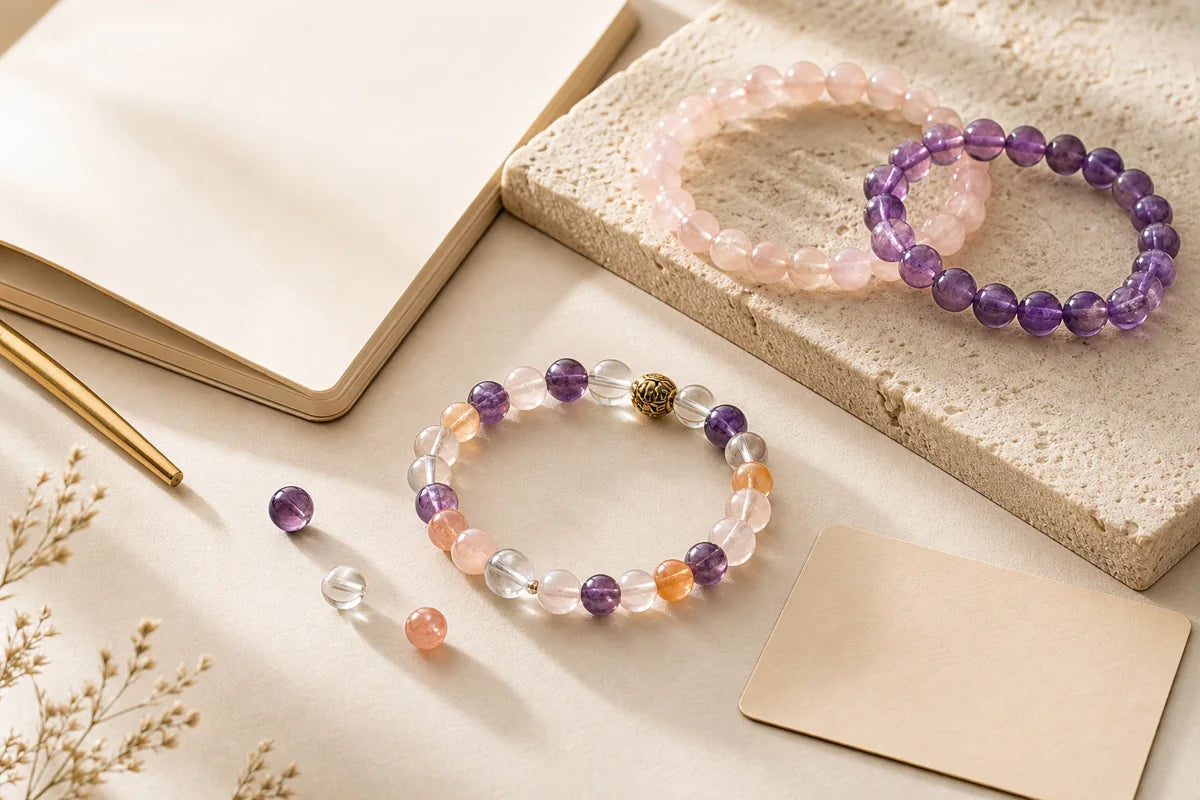 Crystal bracelet care, sizing, and styling guides